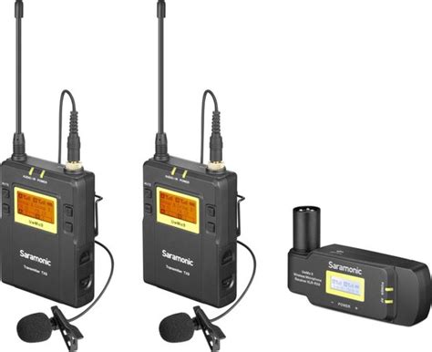 Draadloze lavalier microfoon set met zenders en ontvanger