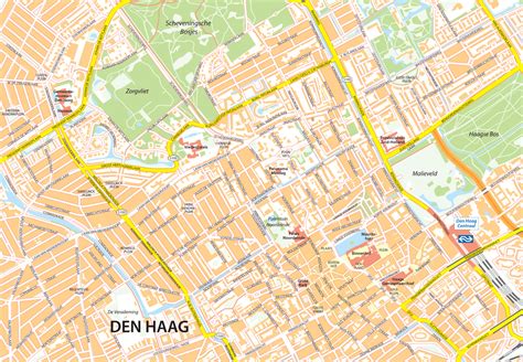 Kaart van Den Haag met de locaties van Carmenta Verloskundig Centrum
