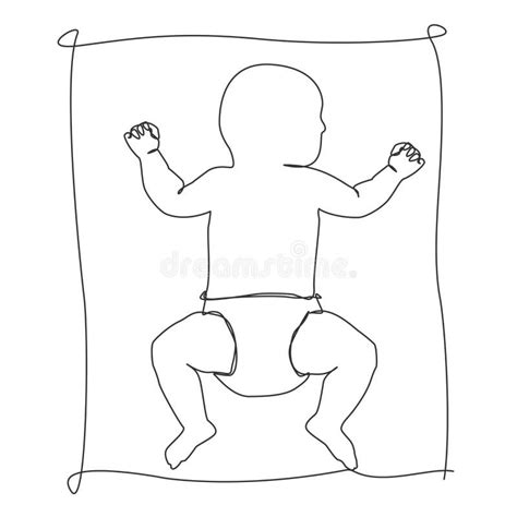 Illustratie van een baby met een luier, met nadruk op de navelstompje uitsparing.