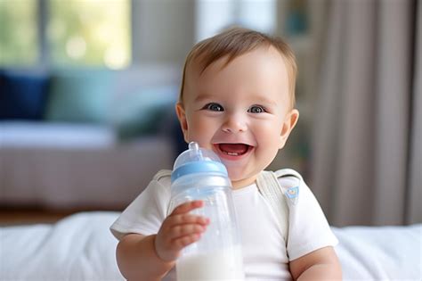 Illustratie van een baby met een zuigfles, met nadruk op risico's