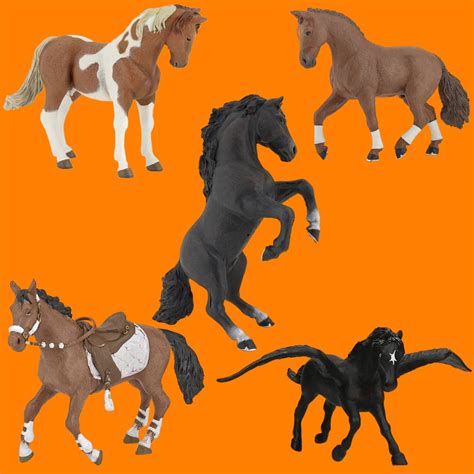 Set van 12 kleurrijke speelgoedpaardjes