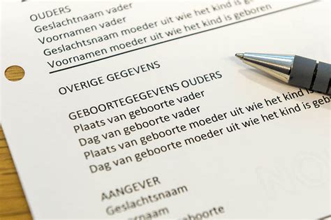 Overzicht van benodigde documenten voor de erkenning van een kind