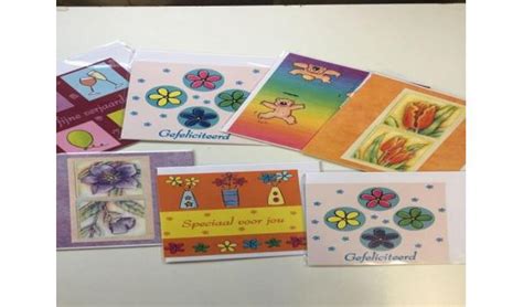 Collage van diverse ontvangen wenskaarten