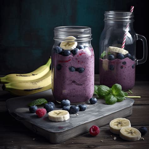 Een verscheidenheid aan bevroren fruit, zoals bessen en bananen, klaar om in een smoothie te worden gebruikt.
