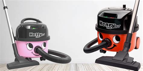 Numatic Henry en Hetty speelgoed stofzuigers naast elkaar