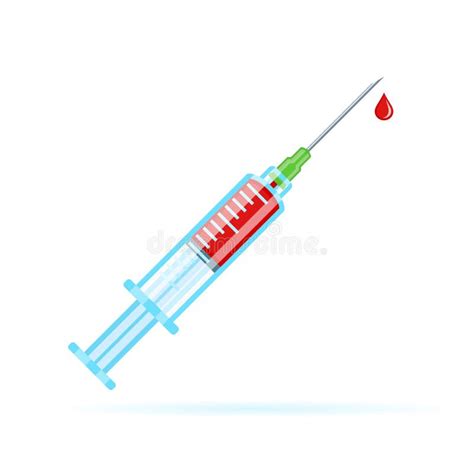 Illustratie van een spuit met medicatie die wordt toegediend