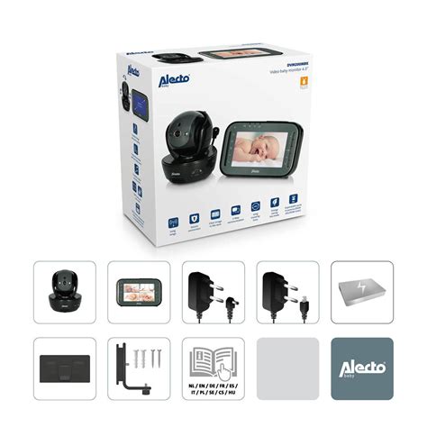 Foto van de Alecto Baby DBX-68, met nadruk op het outdoor design en de ouderunit met temperatuurweergave.