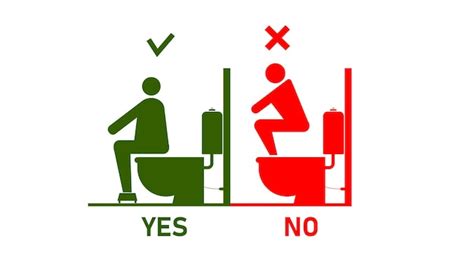 Illustratie van de juiste veegrichting na toiletgebruik