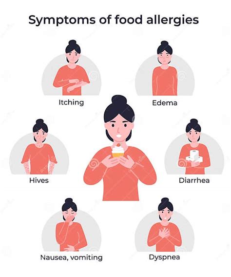 illustratie van een baby met een voedselallergie en symptomen