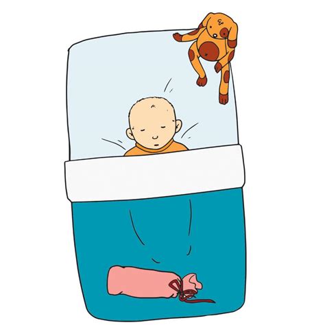 Illustratie van een baby die onrustig is in zijn bedje, met armen die alle kanten op zwaaien.