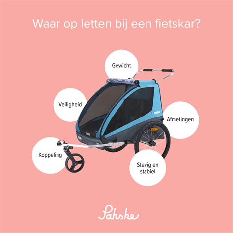 Illustratie van een fietskar, met nadruk op de bergruimte en veiligheid.