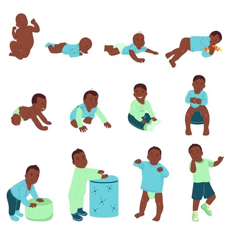 Illustratie die de verschillende manieren toont waarop baby's kunnen kruipen.
