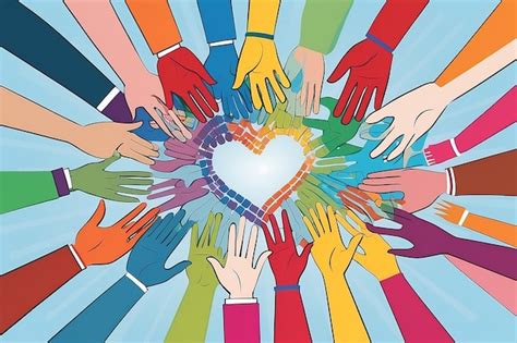 Illustratie van verschillende symbolen van goede doelen, zoals een hart, een huis en een hand die elkaar helpt.