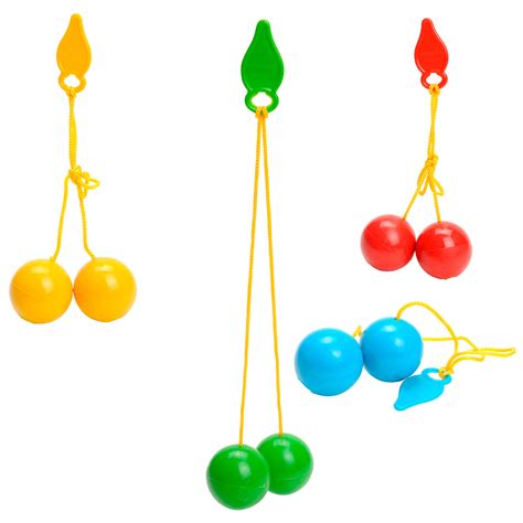 Een oude foto of illustratie van de originele klik-klak ballen en het touwtje.