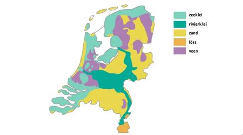 een gedetailleerde kaart van de bodemsoorten in Limburg, met nadruk op de verspreiding van löss