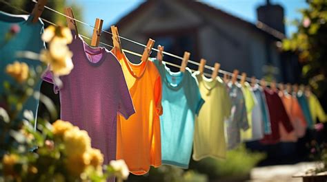 Een waslijn met kleurrijke babykleding die buiten droogt in de zon.
