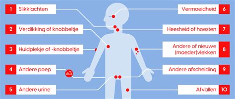 Infographic met symptomen die wijzen op een ernstige aandoening bij koorts.