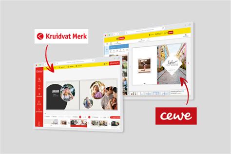 Screenshots van de Online Editor van Kruidvat Merk, met focus op personalisatie opties