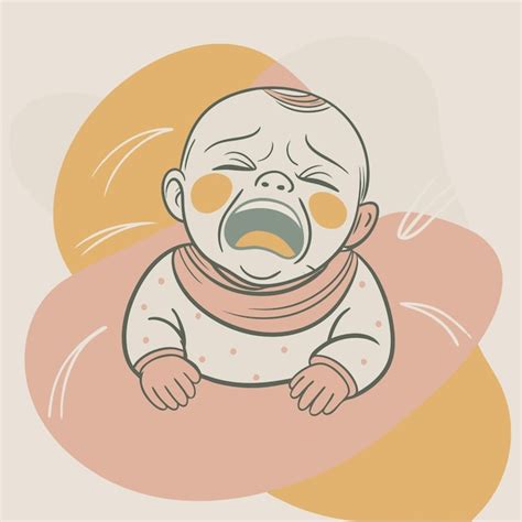 Illustratie van een baby die huilt met een kalender om huilpieken aan te duiden