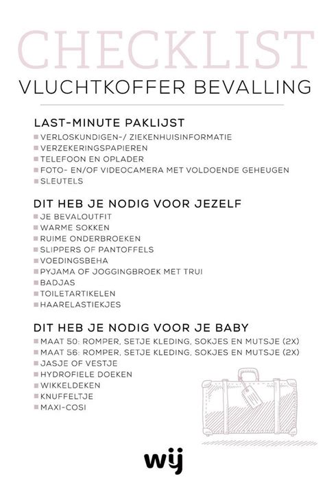 Vluchtkoffer met babykleding, toiletartikelen en documenten