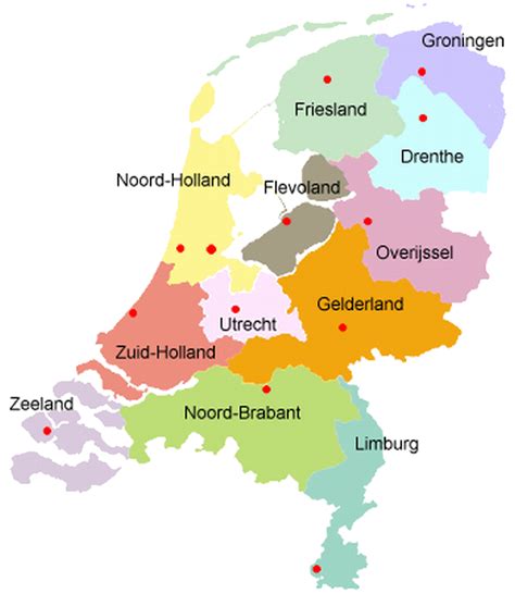 Overzichtskaart van de locaties van BabyPlanet in de provincies Groningen, Friesland en Drenthe.