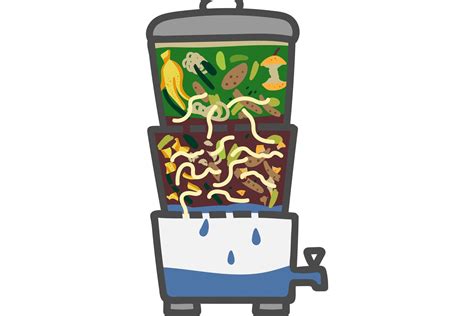 Illustratie van een zelfgemaakte wormenbak