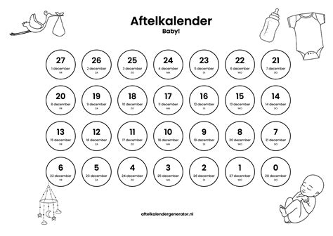 Kinderen kijken naar een aftelkalender voor zwangerschap