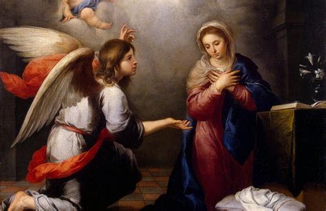 Illustratie van de aankondiging van de engel Gabriël aan Maria