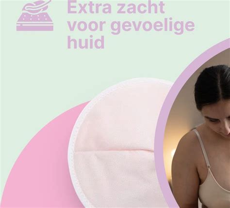 Illustratie van borsten met zoogcompressen, die melklekkage opvangen