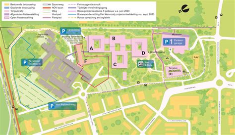 Plattegrond van het verloskundige complex in Tergooi MC met de locatie van verloskamers, operatiekamers en spoedeisende hulp