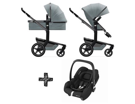 Illustratie van de Joolz Day+ kinderwagen met alle onderdelen zichtbaar