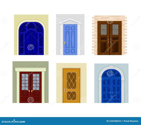 illustratie van verschillende stijlen en suite deuren