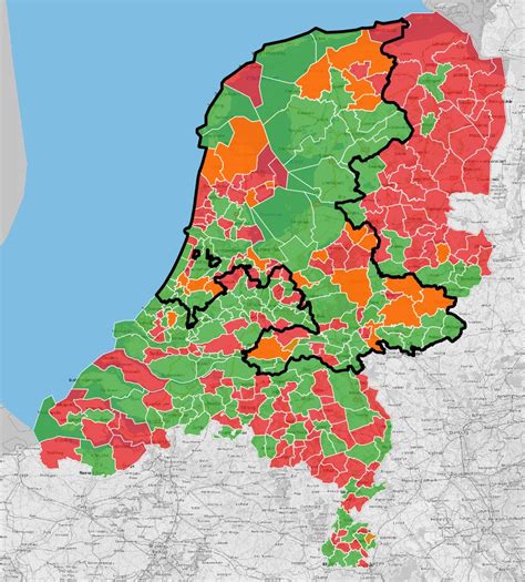 Een risicokaart met gevarenzones