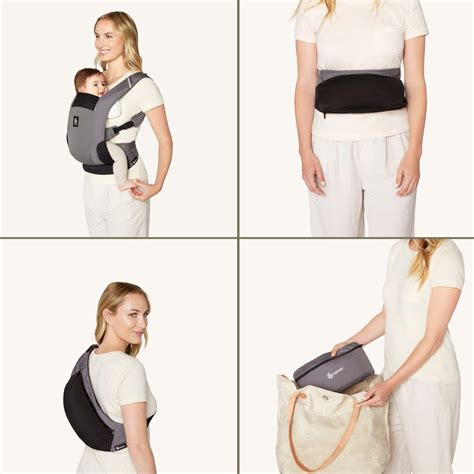 Gedetailleerde afbeelding van de gesp en de verstelbare banden van de Ergobaby Original draagzak.
