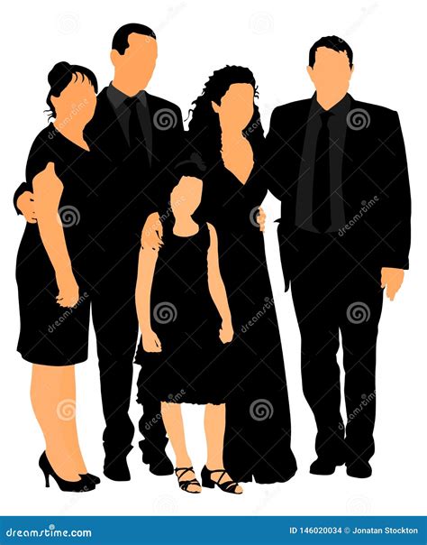 Illustratie van een rouwende familie