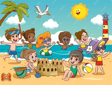 Illustratie van spelende kinderen in een groene, natuurlijke omgeving