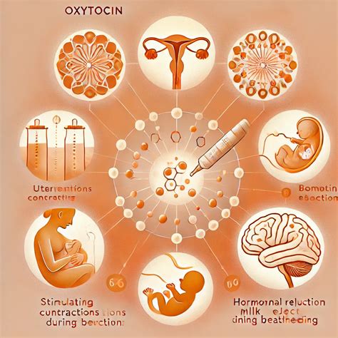 Infographic die de verschillende toedieningsroutes van oxytocine (infuus, injectie) en hun werkingsduur illustreert.