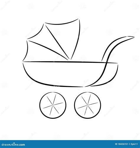 Illustratie van een vroege kinderwagen, mogelijk gebaseerd op het ontwerp van James Simpson.
