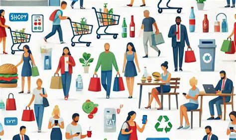 Illustratie van supermarktpoortjes en consumentengedrag.