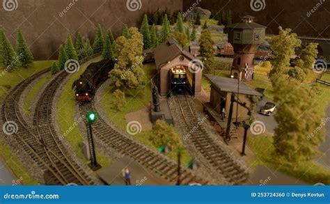 een miniatuurtrein die rijdt in Swissminiatur
