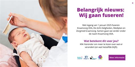 Infographic die de voordelen van werken bij Kraamzorg VDA samenvat.