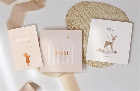 Screenshot van een online editor voor geboortekaartjes