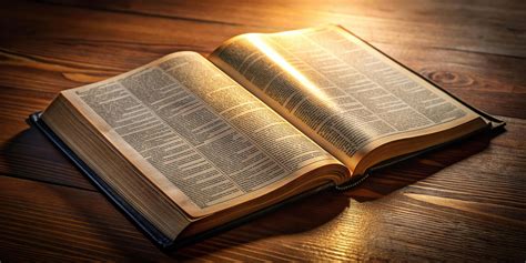 Illustratie van een Bijbel met een gloeiende cirkel eromheen.