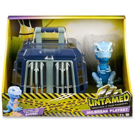 De Untamed Jailbreak Playset met een T-Rex die uit de kooi breekt