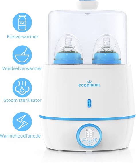 Illustratie van hoe een flessenwarmer werkt met stoom