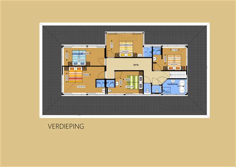 Plattegrond van Villa Klein Nibbeland met aanduiding van de groepen en faciliteiten