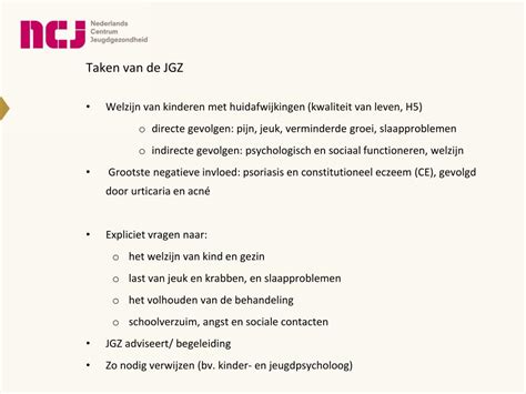 Schema met de verschillende onderdelen van de JGZ richtlijn incontinentie bij kinderen