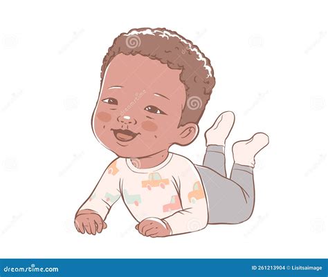 Illustratie van een baby met een zachte, verzorgde huid die lacht.