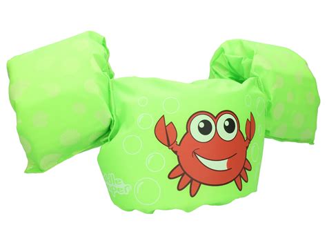 Illustratie van verschillende soorten zwemhulpmiddelen voor peuters, zoals zwembandjes, zwemvest en puddle jumper.