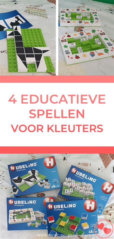 Collage van verschillende Hape educatieve spellen en puzzels